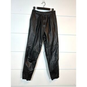 Paul Harris vintage 100% leather pants womens 7/8 tapered leg India double lined